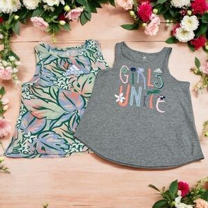 NEW Adidas Lot of (2) Floral and “Girls Unite” Athletic Tank Tops Size M (8)
